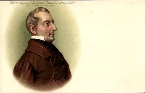 Litho Marie Louis Alphonse Prat de Lamartine, Dichter und Abgeordneter