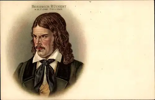 Litho Friedrich Rückert, Dichter, Übersetzer, Orientalistiker