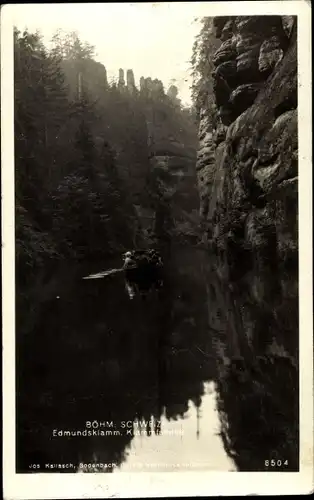 Ak Hřensko Herrnskretschen Elbe Region Aussig, Edmundsklamm