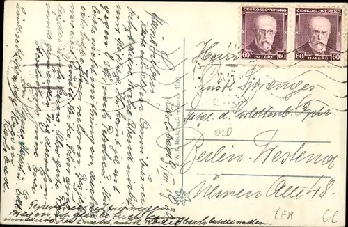 Ak Karlovy Vary Karlsbad Stadt, Totalansicht der Ortschaft