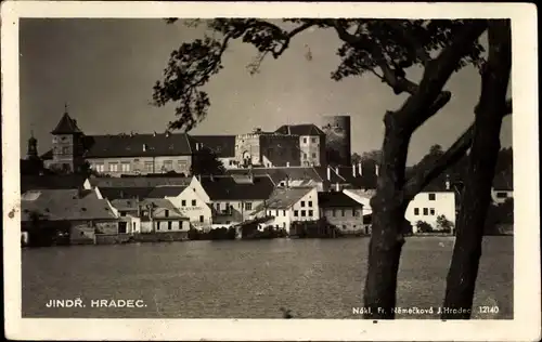 Ak Jindřichův Hradec Neuhaus Südböhmen, Seeblick, Ortsansicht, Burg