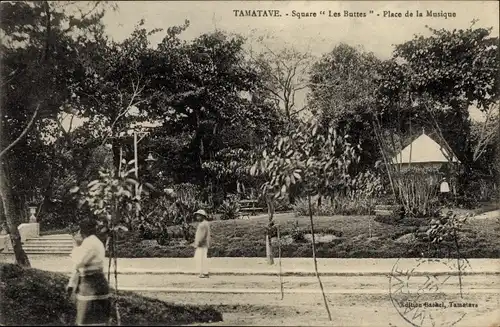 Ak Toamasina Tamatave Madagaskar, Square Les Buttes, Place de la Musique