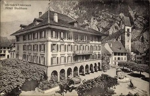 Ak Interlaken Kanton Bern Schweiz, Hotel Stadthaus