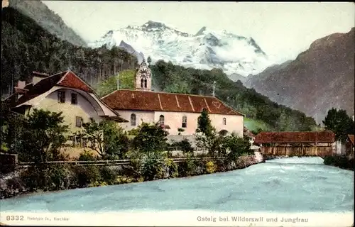 Ak Gsteig bei Gstaad Kanton Bern, Wilderswil, Jungfrau