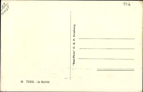 Ak Tunis Tunesien, Le Marché, Marktplatz mit Markthallen