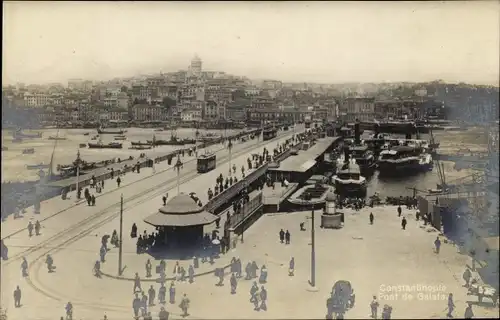 Ak Konstantinopel Istanbul Türkei, vue générale du Pont de Galata