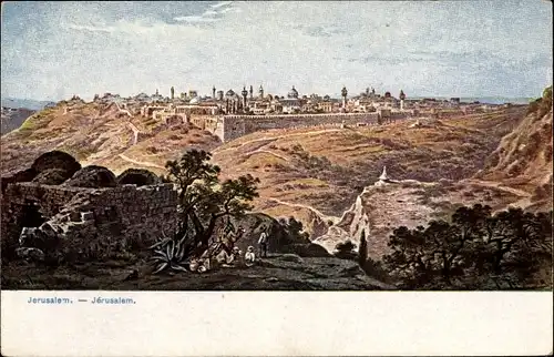 Künstler Ak Perlberg, F., Jerusalem Israel, Panorama