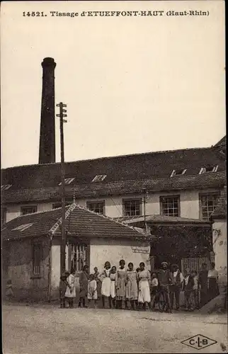 Ak Étueffont-Haut Haut Rhin, Tissage, Gruppe Mädchen und Kinder