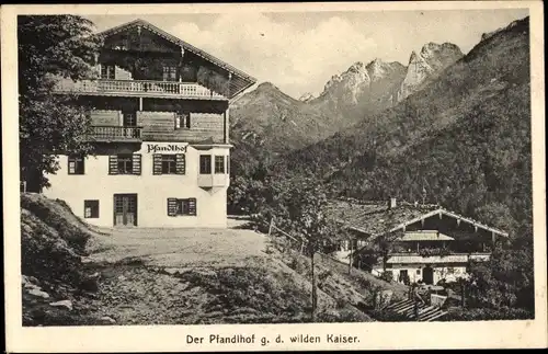 Ak Kaiserthal Tirol, Pfandhof g. d. wilden Kaiser