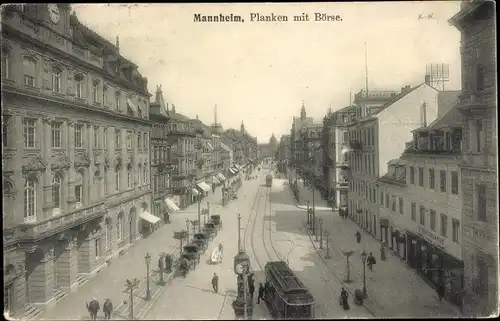 Ak Mannheim in Baden Württemberg, Planken mit Börse