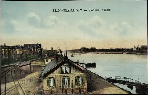 Ak Bodman Ludwigshafen in Baden Württemberg, Stadtpanorama, Flusspartie