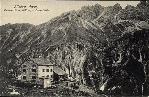 Ak Oberstdorf im Oberallgäu, Blick auf die Kempter Hütte v. Obermädele