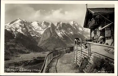 Ak Garmisch Partenkirchen in Oberbayern, Restauration St Martin auf dem Grasberg