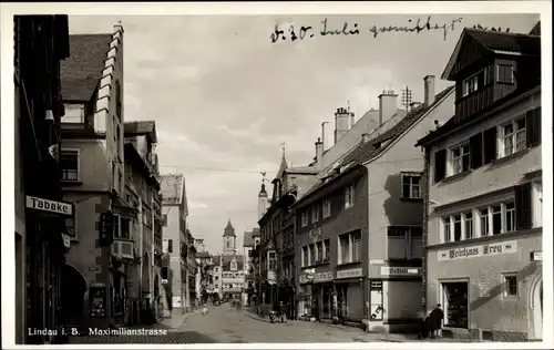 Ak Lindau am Bodensee Schwaben, Maximilianstraße, Weinhaus Frey