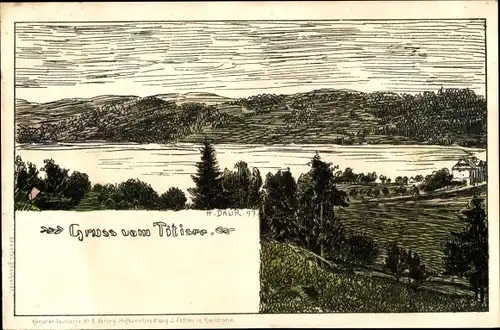 Künstler Ak Titisee Neustadt im Breisgau Hochschwarzwald, Panorama