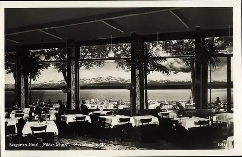 Ak Meersburg im Bodenseekreis Baden Württemberg, Seegartenhotel Wilder Mann, Terrasse