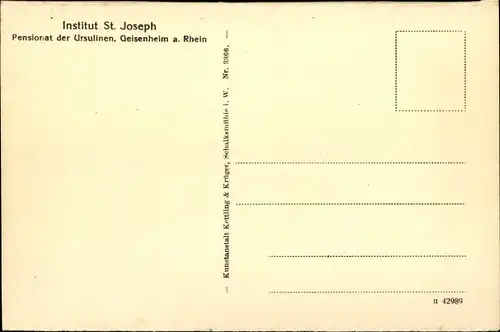 Ak Geisenheim am Rhein Hessen, Institut St. Joseph, Arbeitszimmer der Großen