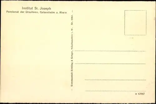 Ak Geisenheim am Rhein Hessen, Institut St. Joseph, Treppenhaus mit Flur