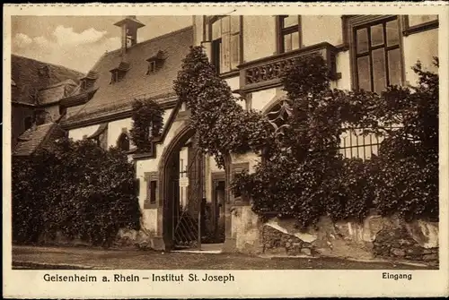 Ak Geisenheim am Rhein Hessen, Institut St. Joseph, Eingang