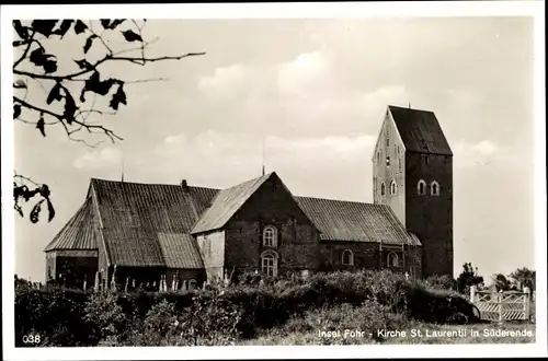 Ak Süderende b. Wyk auf Föhr, Kirche St. Laurentii