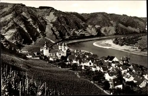 Ak Treis Karden an der Mosel, Weinberg, Kirche, Uferpartie, Hotel Weinhaus Kohlbecker, Walter Petry