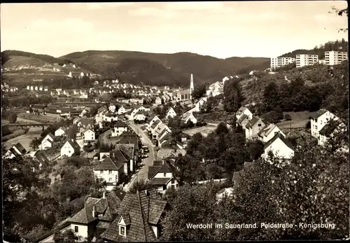 Ak Werdohl im Sauerland, Feldstraße, Königsburg, Ortsansicht