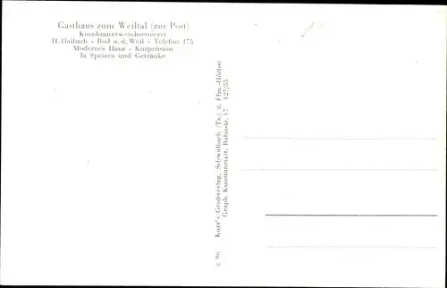 Ak Rod an der Weil Weilrod im Taunus, Gesamtansicht, Gasthaus zum Weiltal