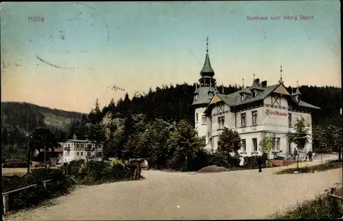 Ak Hölle Naila Kreis Hof Bayern, Gasthaus zum König David mit Umgebung