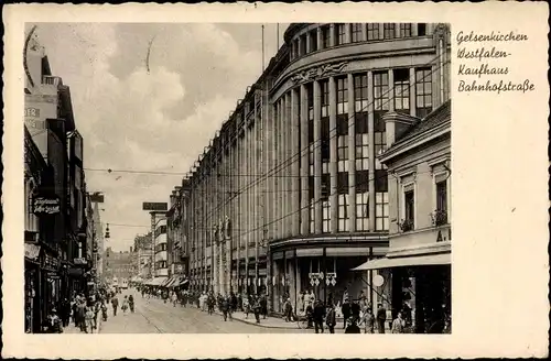 Ak Gelsenkirchen im Ruhrgebiet, Westfalen-Kaufhaus in der Bahnhofstraße