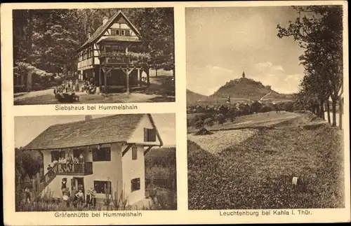 Ak Hummelshain in Thüringen, Siebshaus, Leuchtenburg, Gräfenhütte