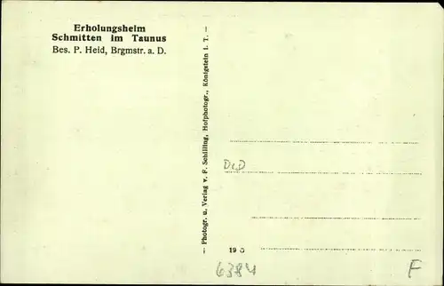 Ak Schmitten im Taunus Hessen, Erholungsheim, Hauptgebäude