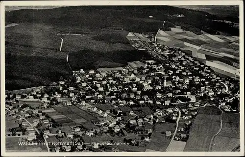 Ak Walddorf Kottmar in der Oberlausitz, Fliegeraufnahme