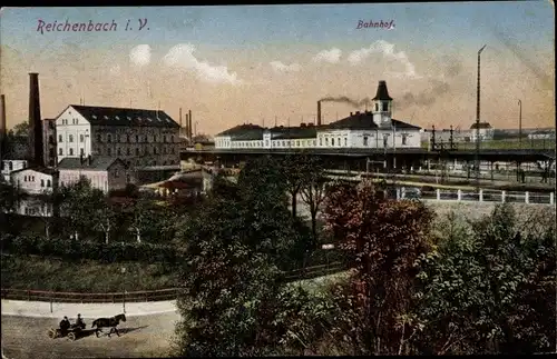 Ak Reichenbach im Vogtland, Bahnhof