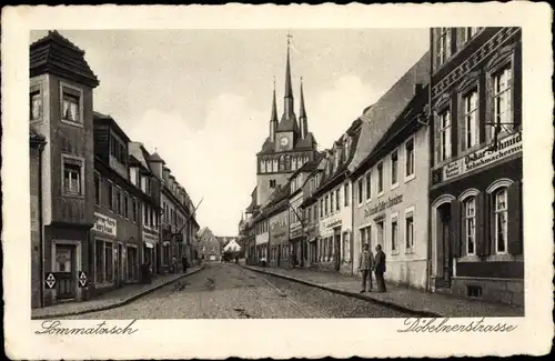 Ak Lommatzsch in Sachsen, Döbelner Straße, Schuhmacher Oskar Schmidt