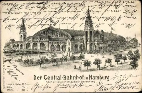 Ak Hamburg Mitte St. Georg, Zentralbahnhof, Hauptbahnhof, Glockengießerwall