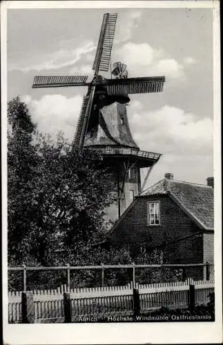 Ak Aurich in Ostfriesland, Höchste Windmühle Ostfrieslands