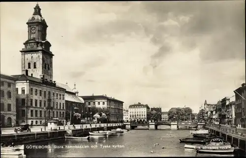 Ak Göteborg Schweden, Stora hammkanalen och Tyska kyrkan