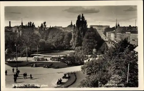 Ak Oslo Norwegen, Eidsvolds plass, Autobusse