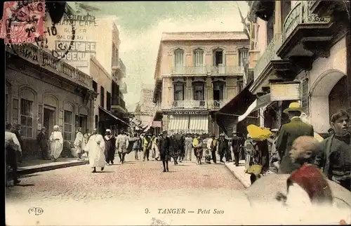 Ak Tanger Marokko, Petit Socco, Straßenpartie