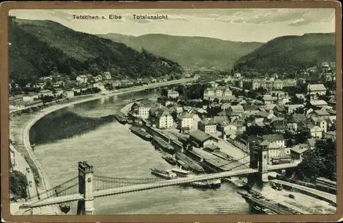 Ak Děčín Tetschen Bodenbach Elbe Reg. Aussig, Totalansicht