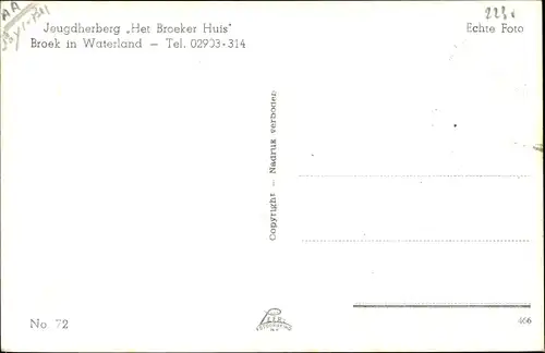 Ak Broek in Waterland Nordholland Niederlande, Raadhuis