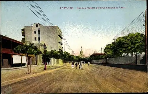 Ak Port Said Ägypten, Rue des Ateliers de la Compagnie du Canal