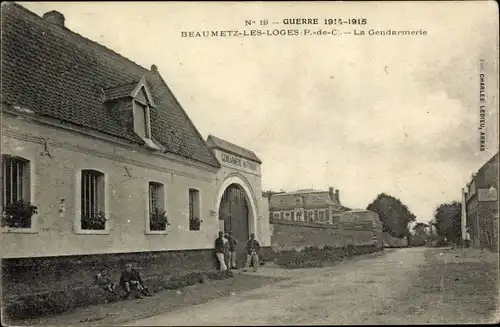 Ak Beaumetz les Loges Pas de Calais, La Gendarmerie