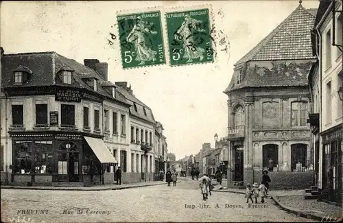 Ak Frevent Pas de Calais, Rue de Cercamp, Grand Magasin