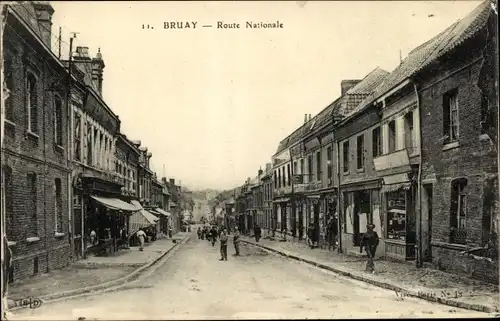 Ak Bruay la Buissière Pas de Calais, Route Nationale