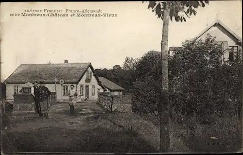 Ak Montreux Château Territoire de Belfort, Ancienne Frontiere Franco-Allemande, Ortsansicht, Grenze