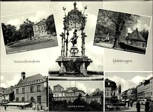 Ak Göttingen, Deutsches Theater, Bismarckstein, Wohnung, Gasthaus Rohns, Weender Straße