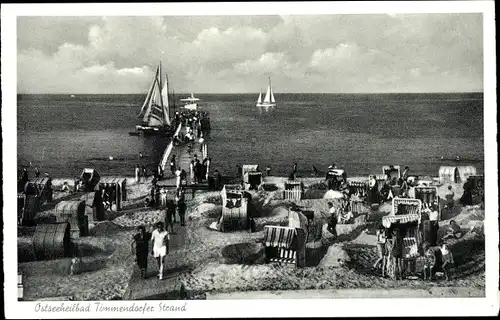 Ak Timmendorfer Strand, Ostseebad, Blick auf die Bucht