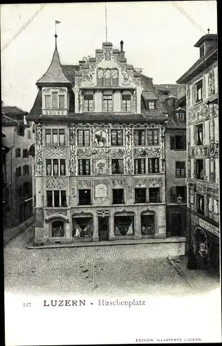 Ak Luzern Stadt Schweiz, Hirschenplatz