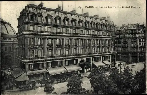 Ak Paris, Rue du Louvre, Central Hotel